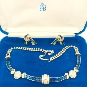 Rare Marcel Boucher Pavé Hemisphere or Pom Pom Necklace and Earrings